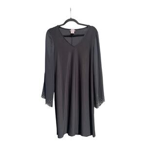 Black MSK Dress Rhinestone 90s Vintage Evening Mini Dress